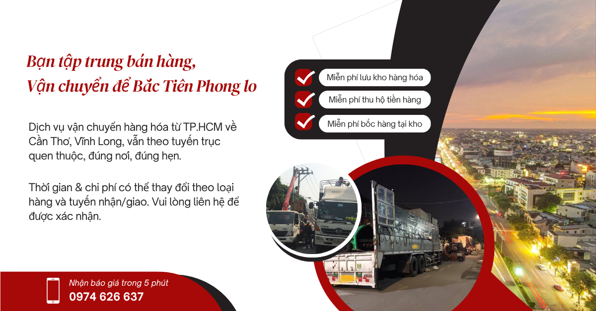 Bạn tập trung bán hàng, vận chuyển kiện hàng của bạn cứ để Bắc Tiên Phong lo.
